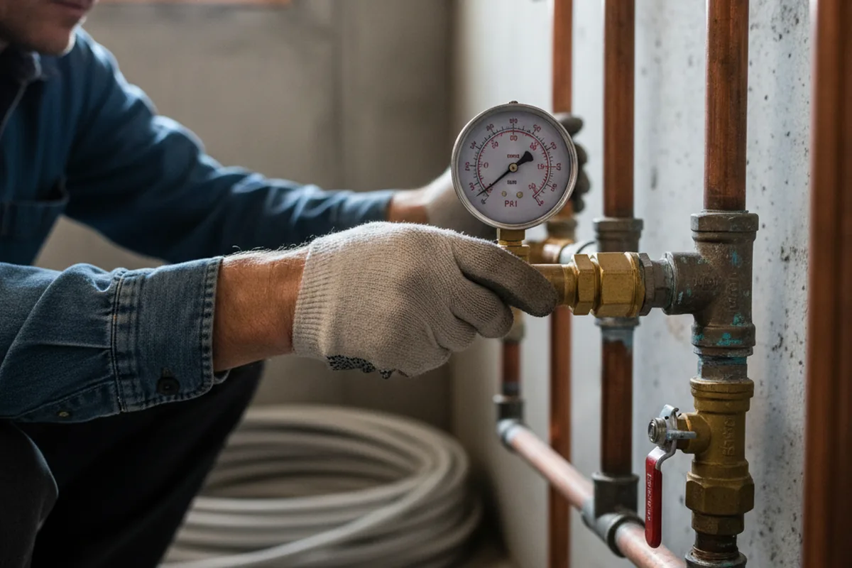 Pressure testing a repaired line during Water Line Repair in Milwaukee