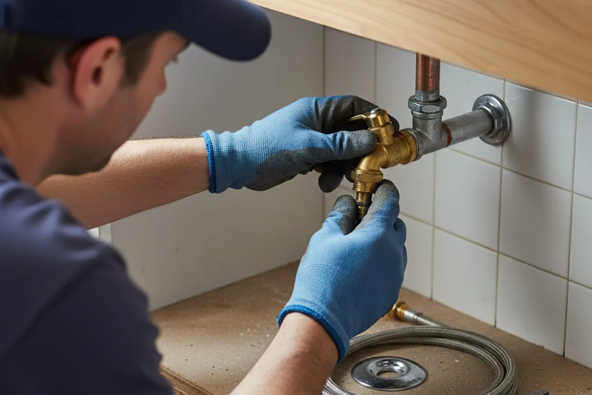 Shutoff valve and fitting work during Burst Pipe Repair in Milwaukee